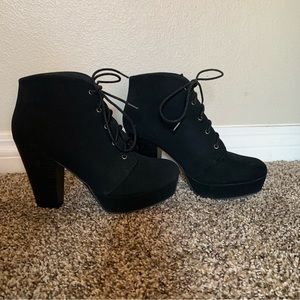 Lace up platform booties